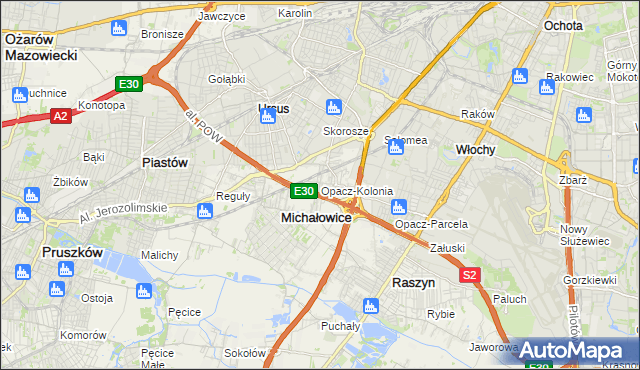 mapa Opacz-Kolonia, Opacz-Kolonia na mapie Targeo