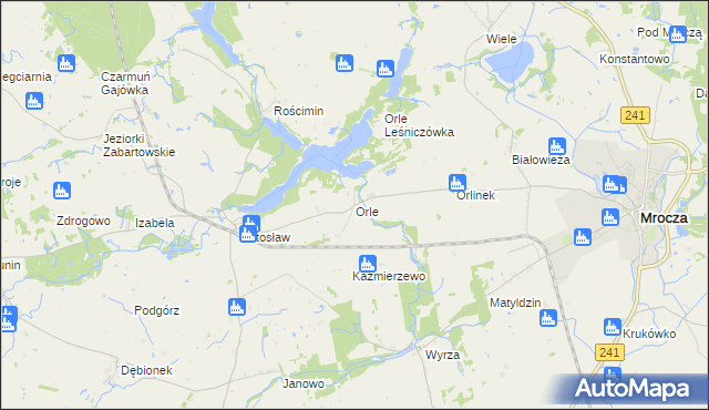 mapa Orle gmina Mrocza, Orle gmina Mrocza na mapie Targeo