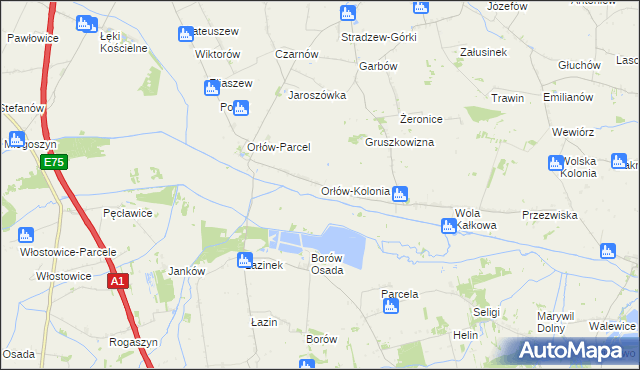 mapa Orłów-Kolonia, Orłów-Kolonia na mapie Targeo