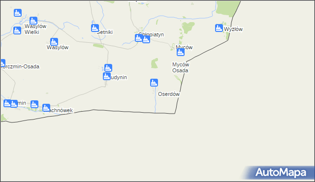 mapa Oserdów, Oserdów na mapie Targeo