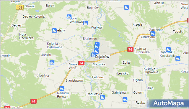 mapa Osjaków, Osjaków na mapie Targeo