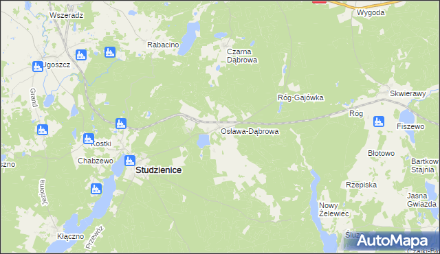 mapa Osława-Dąbrowa, Osława-Dąbrowa na mapie Targeo
