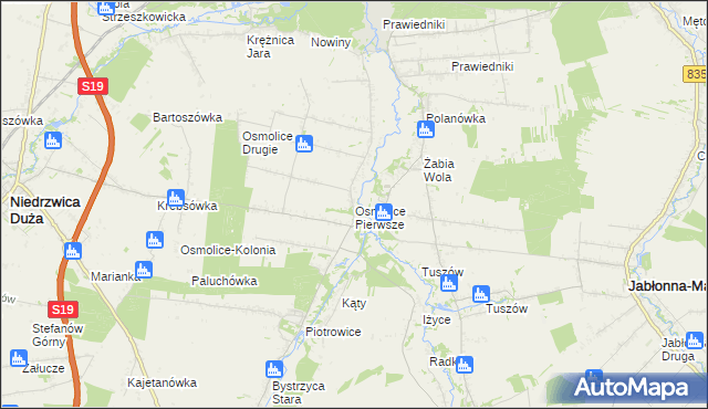 mapa Osmolice Pierwsze, Osmolice Pierwsze na mapie Targeo