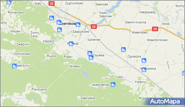 mapa Osówka gmina Czernikowo, Osówka gmina Czernikowo na mapie Targeo