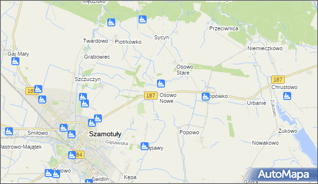 mapa Osowo Nowe, Osowo Nowe na mapie Targeo