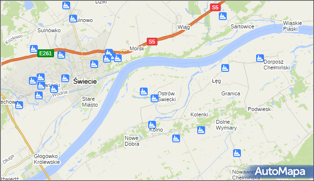 mapa Ostrów Świecki, Ostrów Świecki na mapie Targeo