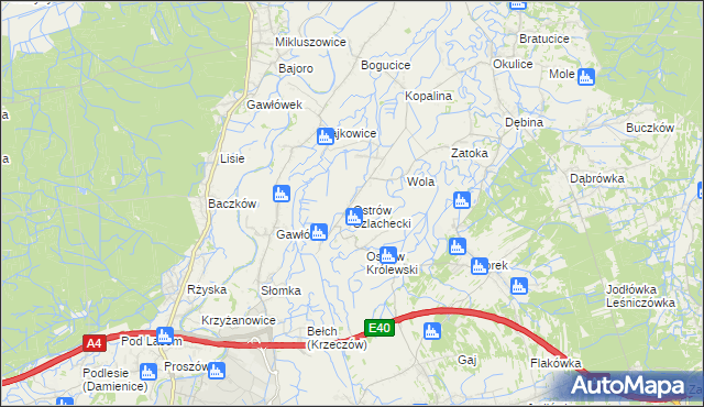 mapa Ostrów Szlachecki, Ostrów Szlachecki na mapie Targeo