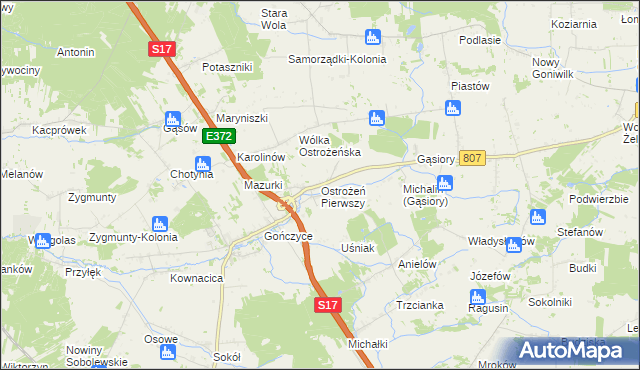 mapa Ostrożeń Pierwszy, Ostrożeń Pierwszy na mapie Targeo