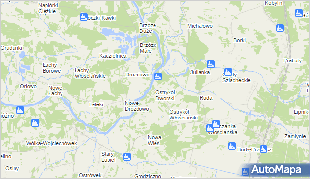 mapa Ostrykół Dworski, Ostrykół Dworski na mapie Targeo