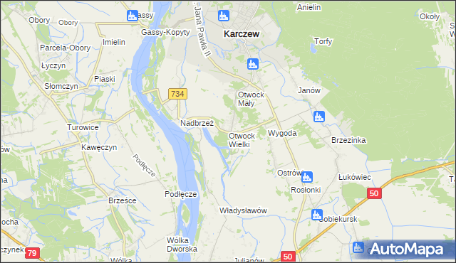 mapa Otwock Wielki, Otwock Wielki na mapie Targeo
