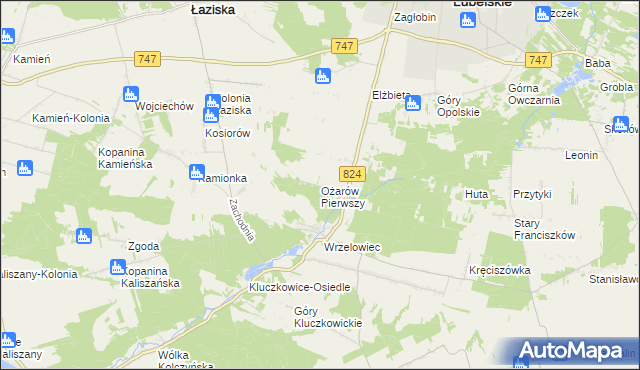 mapa Ożarów Pierwszy, Ożarów Pierwszy na mapie Targeo