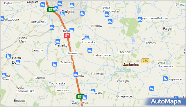 mapa Pabierowice, Pabierowice na mapie Targeo