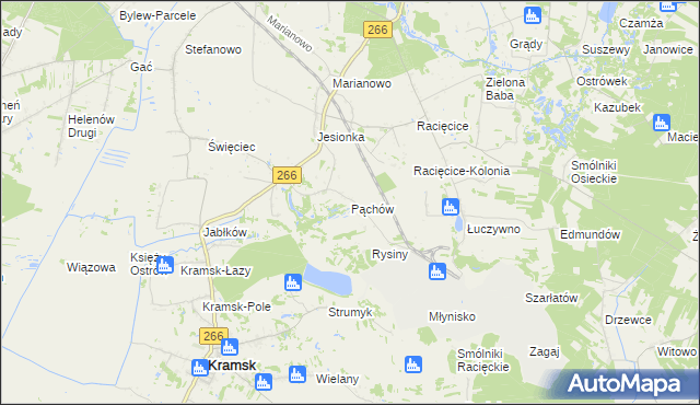 mapa Pąchów, Pąchów na mapie Targeo