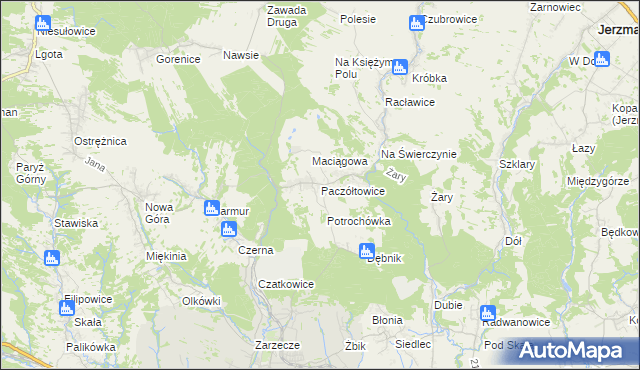mapa Paczółtowice, Paczółtowice na mapie Targeo