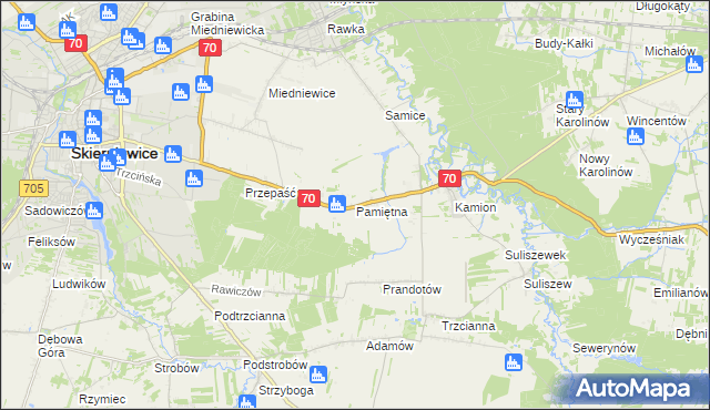 mapa Pamiętna, Pamiętna na mapie Targeo