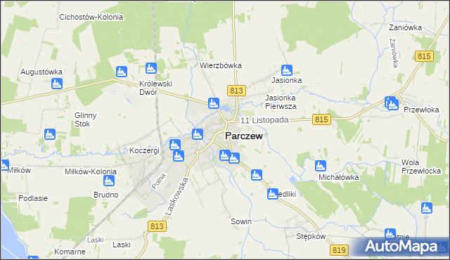 mapa Parczew, Parczew na mapie Targeo