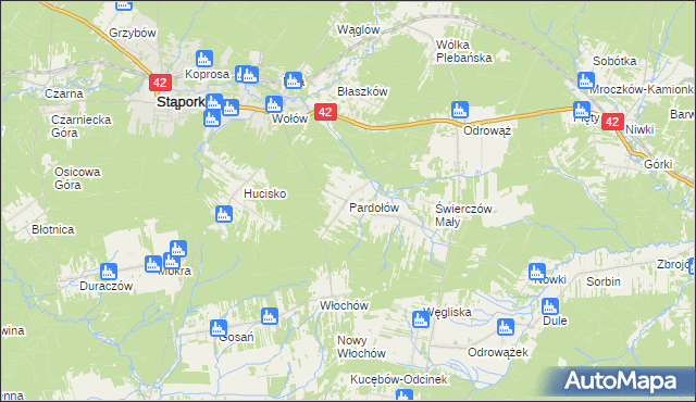 mapa Pardołów, Pardołów na mapie Targeo