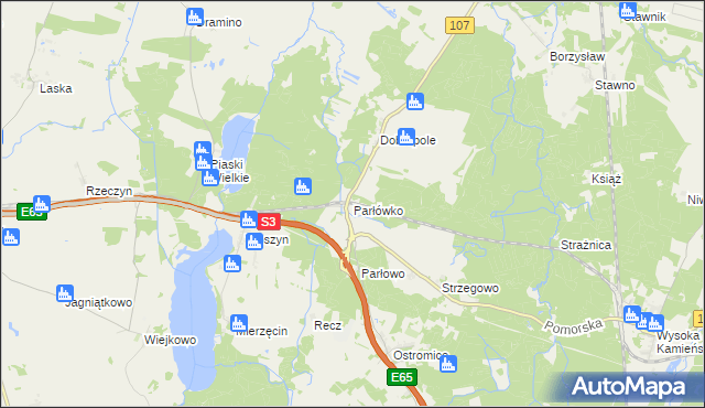 mapa Parłówko, Parłówko na mapie Targeo