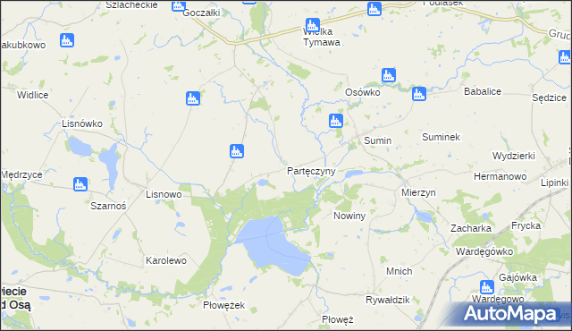 mapa Partęczyny, Partęczyny na mapie Targeo