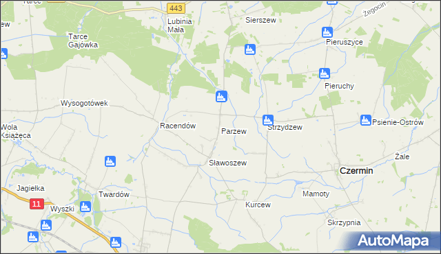 mapa Parzew, Parzew na mapie Targeo