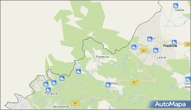 mapa Pasterka, Pasterka na mapie Targeo