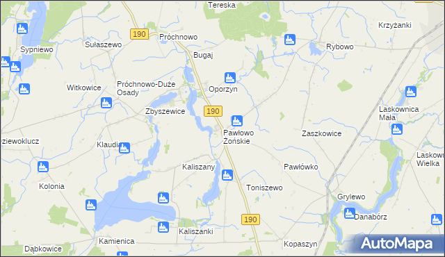 mapa Pawłowo Żońskie, Pawłowo Żońskie na mapie Targeo