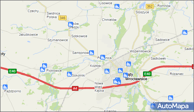 mapa Pełcznica, Pełcznica na mapie Targeo