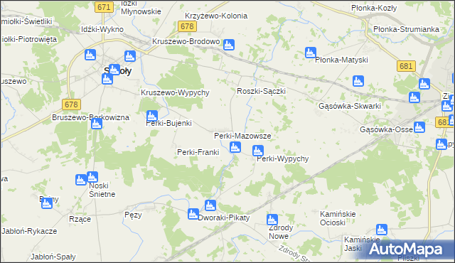 mapa Perki-Karpie, Perki-Karpie na mapie Targeo