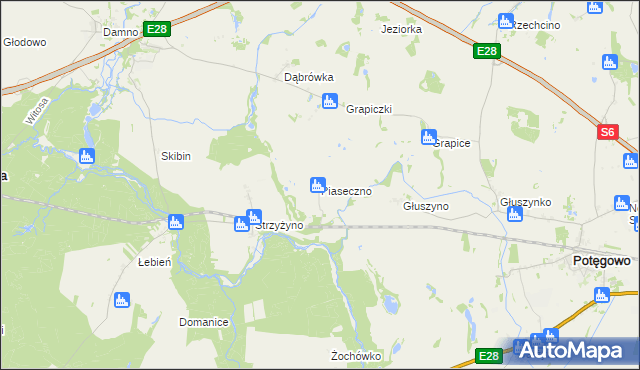 mapa Piaseczno gmina Potęgowo, Piaseczno gmina Potęgowo na mapie Targeo