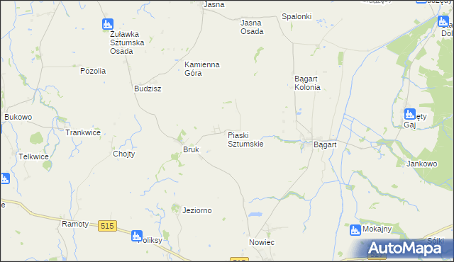 mapa Piaski Sztumskie, Piaski Sztumskie na mapie Targeo