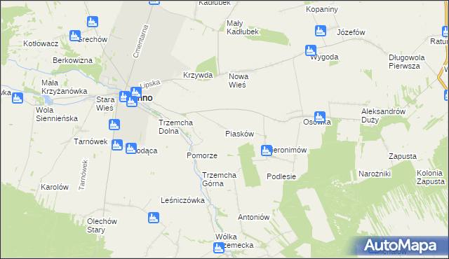 mapa Piasków, Piasków na mapie Targeo