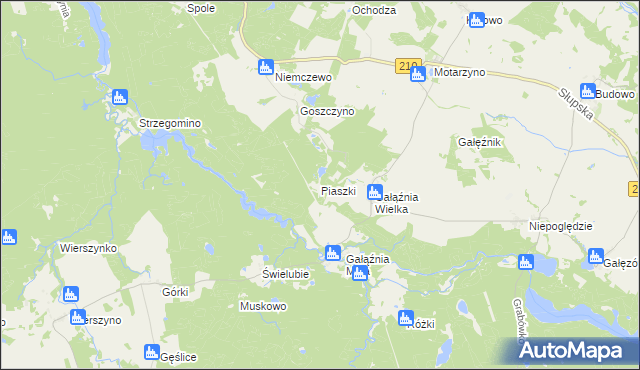 mapa Piaszki, Piaszki na mapie Targeo