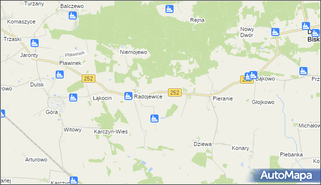 mapa Pieczyska gmina Dąbrowa Biskupia, Pieczyska gmina Dąbrowa Biskupia na mapie Targeo