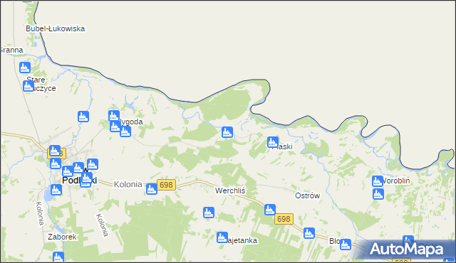 mapa Pieczyska gmina Janów Podlaski, Pieczyska gmina Janów Podlaski na mapie Targeo