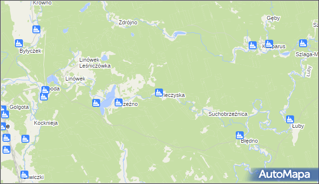 mapa Pieczyska gmina Osiek, Pieczyska gmina Osiek na mapie Targeo