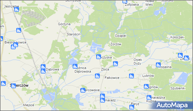 mapa Pieczyska gmina Świerczów, Pieczyska gmina Świerczów na mapie Targeo