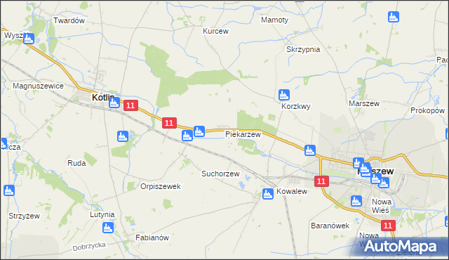 mapa Piekarzew, Piekarzew na mapie Targeo