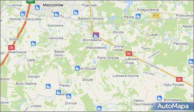 mapa Pieńki-Strzyże, Pieńki-Strzyże na mapie Targeo