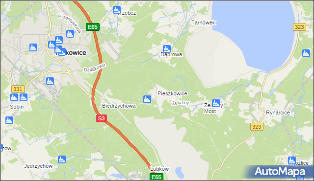 mapa Pieszkowice, Pieszkowice na mapie Targeo