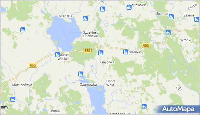 mapa Pietrasze gmina Wydminy, Pietrasze gmina Wydminy na mapie Targeo