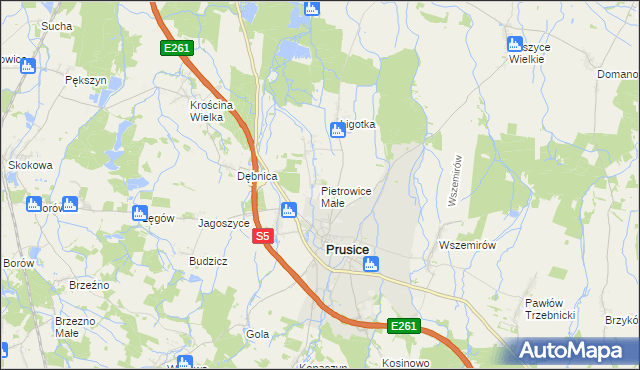 mapa Pietrowice Małe, Pietrowice Małe na mapie Targeo