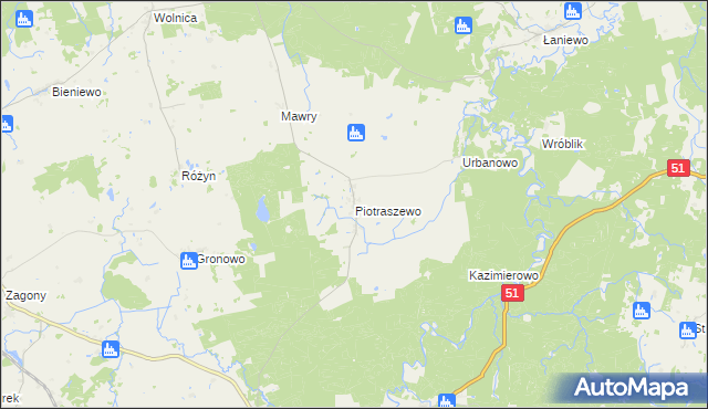 mapa Piotraszewo, Piotraszewo na mapie Targeo