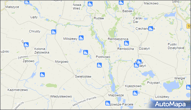 mapa Piotrkowo gmina Ciechocin, Piotrkowo gmina Ciechocin na mapie Targeo