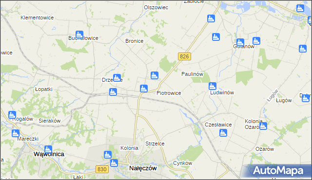mapa Piotrowice gmina Nałęczów, Piotrowice gmina Nałęczów na mapie Targeo