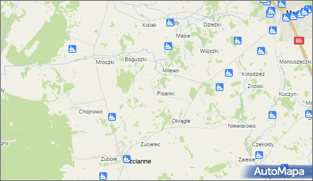 mapa Pisanki, Pisanki na mapie Targeo