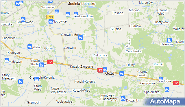 mapa Piskornica, Piskornica na mapie Targeo