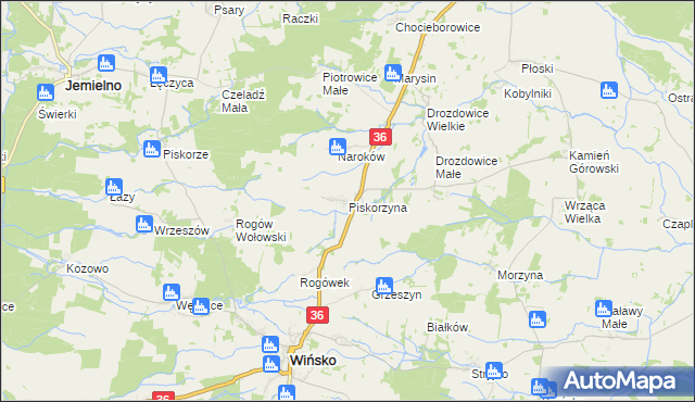 mapa Piskorzyna, Piskorzyna na mapie Targeo