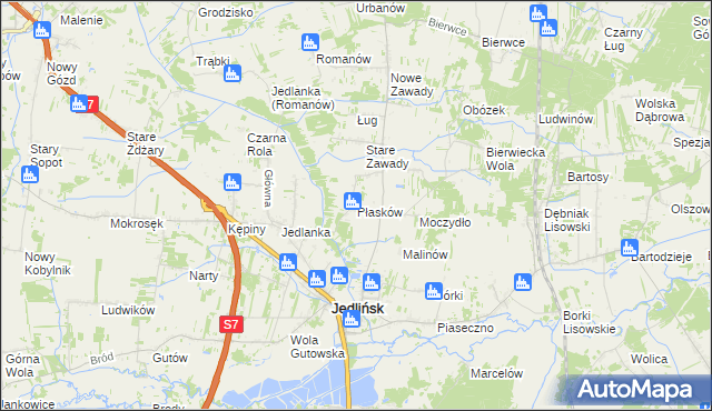 mapa Płasków, Płasków na mapie Targeo