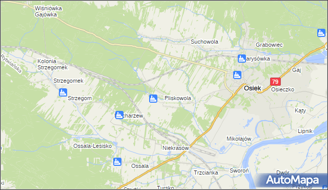 mapa Pliskowola, Pliskowola na mapie Targeo