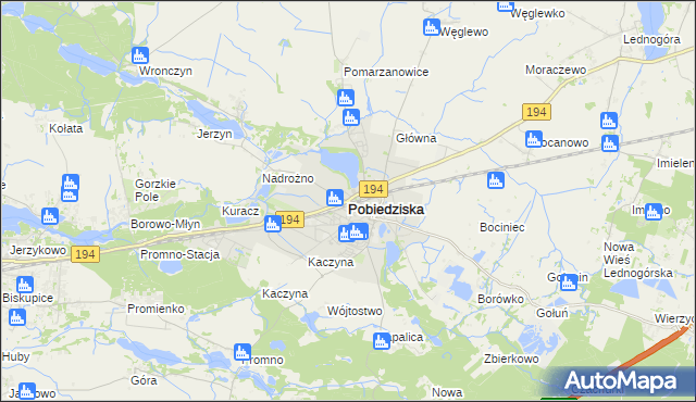 mapa Pobiedziska, Pobiedziska na mapie Targeo
